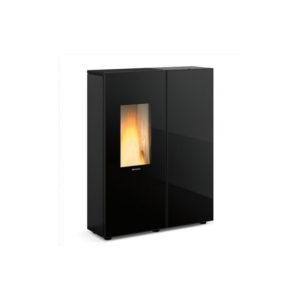 Extraflacher, wasserdichter, belüfteter Pelletofen mit Kanalanschluss – EXTRAFLAME Sharon Plus Crystal 11 kW