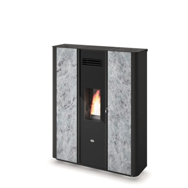 Extra flacher, kanalisierter, belüfteter Pelletofen – EVACALOR Carol 9,5 kW