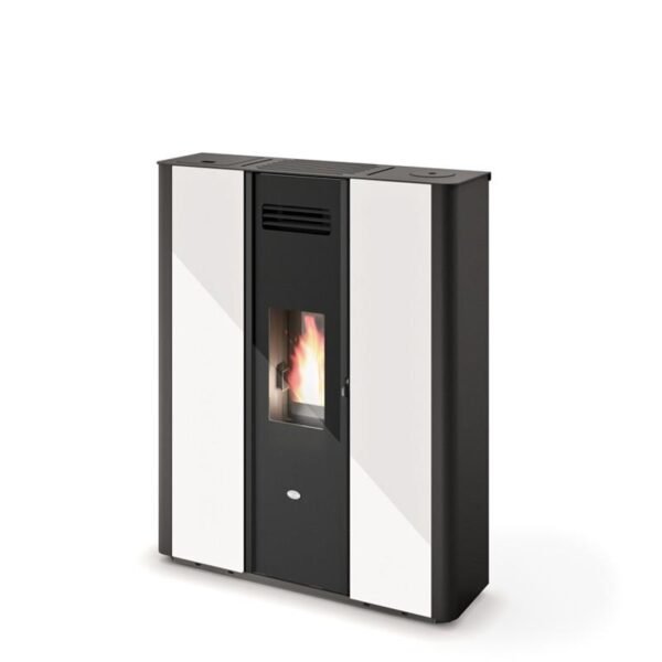 Extra flacher, kanalisierter, belüfteter Pelletofen – EVACALOR Emily 9,5 kW