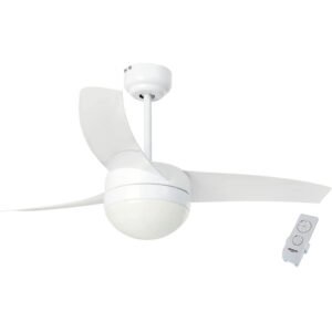 Ventilador de techo LED con mando a distancia, 106cm, 50W, Cancún Blanco
