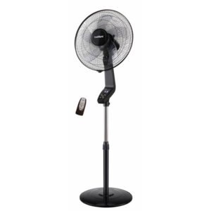 Ventilador de pie con mando a distancia, 50W, base redonda, gama premium, modelo Coin Black